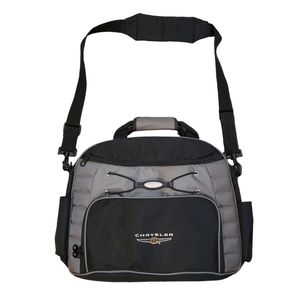 Chrysler Laptop Travel Bag Canvas Nylon By Gemline 16x13x5 Black Grey Shoulder
